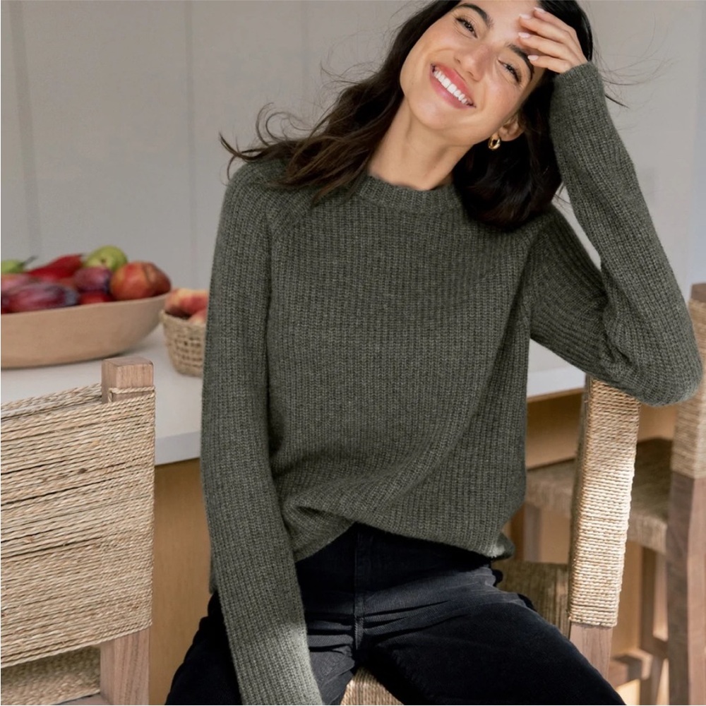 Jenni Kayne Moss Green Cashmere Fisherman XS